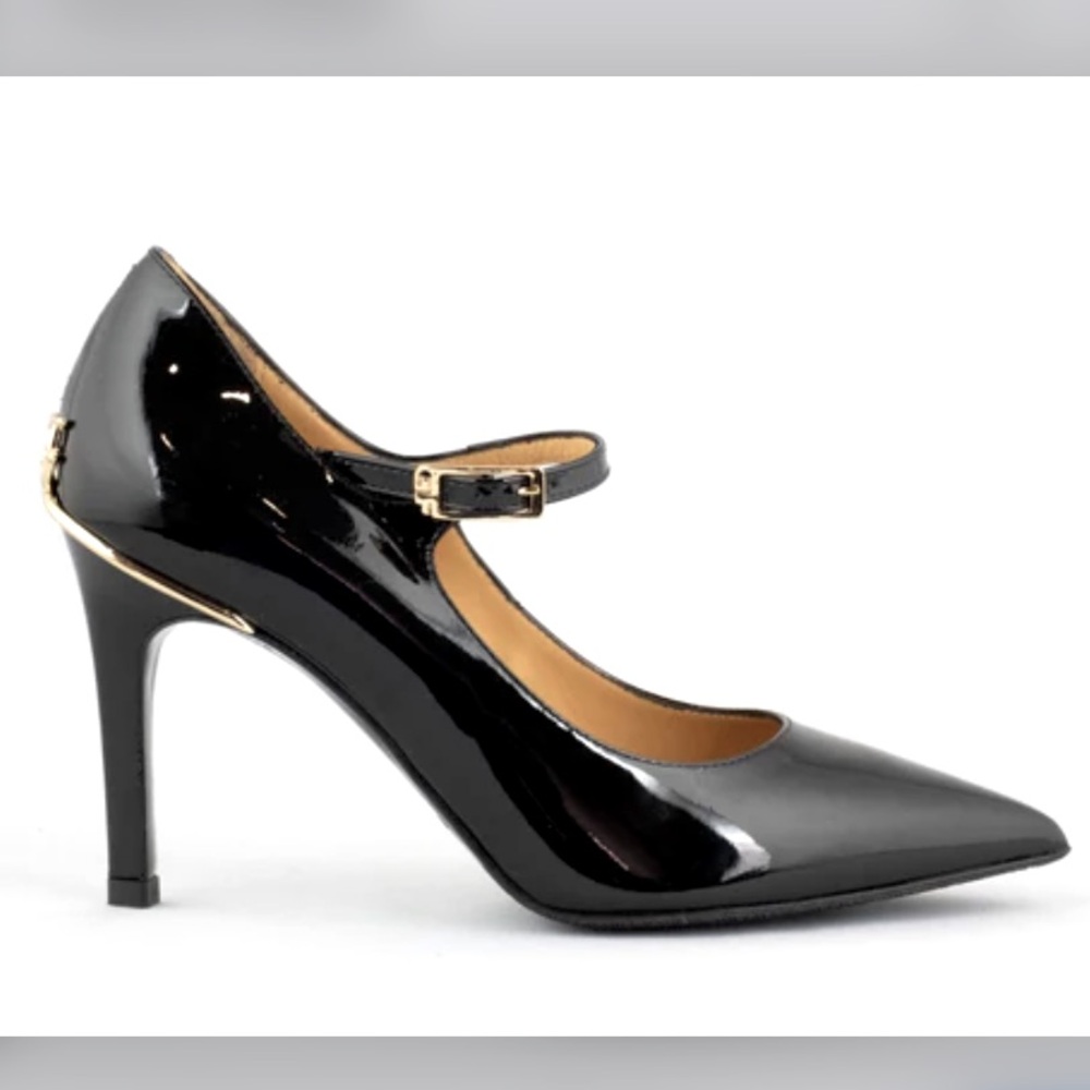 Giovani Fabiani pump in black patent leather with gold accent - Picture 8 of 8